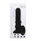 Черный вибратор с волнообразным движением Silicone Vibrating   Squirming Plug with Remote Control - 19,5 см.