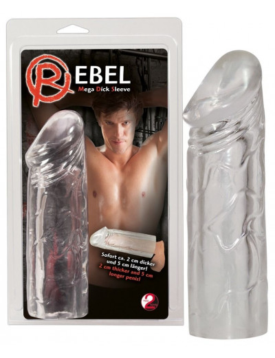 Удлиняющая насадка на пенис Rebel - 19 см.