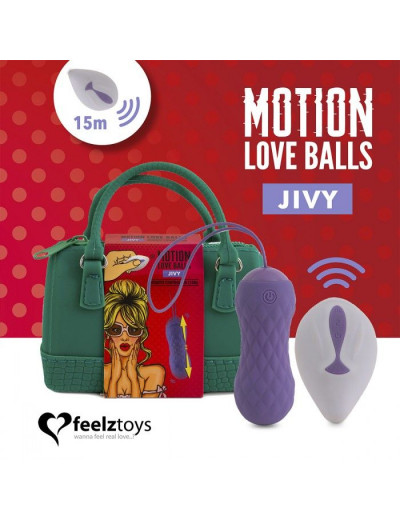 Фиолетовые вагинальные шарики Remote Controlled Motion Love Balls Jivy