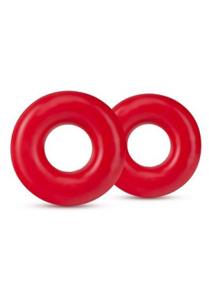 Набор из 2 красных эрекционных колец DONUT RINGS OVERSIZED