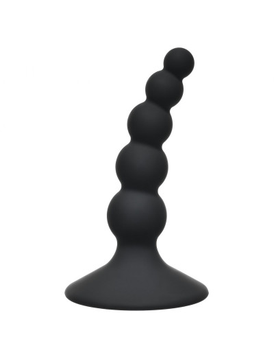 Чёрная анальная пробка Ribbed Plug Black - 10,5 см.