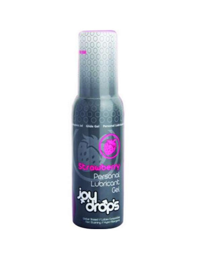 Смазка на водной основе со вкусом клубники JoyDrops Strawberry - 100 мл.