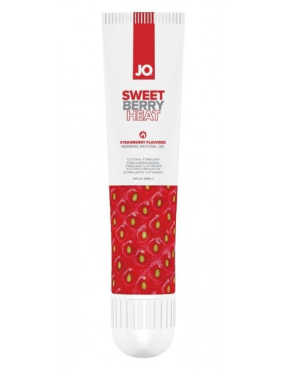 Стимулирующий клиторальный гель со вкусом клубники JO Sweet Berry Heat - 10 мл.