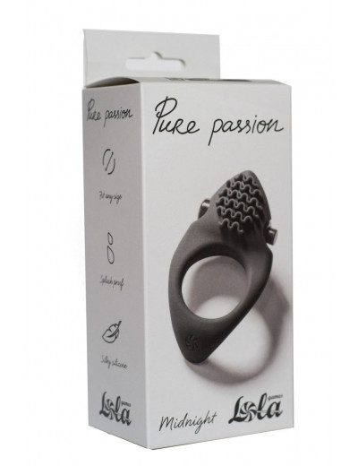 Черное эрекционное виброкольцо Pure Passion Midnight