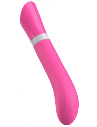 Розовый G-стимулятор с вибрацией Bgood Deluxe Curve - 19,3 см.