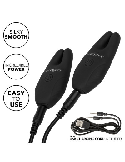 Черные зажимы для сосков с дистанционным управлением Silicone Remote Nipple Clamps
