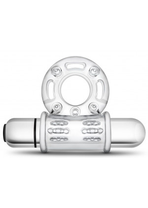 Прозрачное эрекционное виброкольцо 10 Function Vibrating Mega Bull Ring