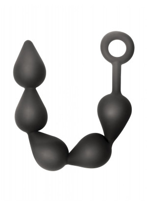 Чёрная анальная цепочка Black Edition Anal Super Beads - 40 см.