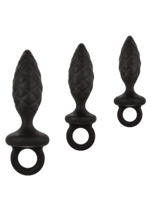 Набор из 3 черных анальных пробок Silicone Anal Probe Kit