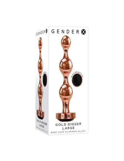 Золотистый анальный стимулятор-елочка Gold Digger Large - 13,5 см.