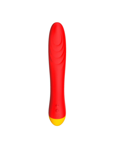 Красный изогнутый вибромассажер Romp Hype G-Spot - 21 см.