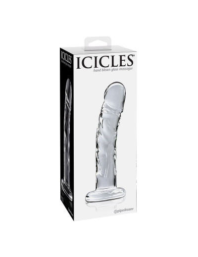 Прозрачный стеклянный фаллоимитатор Icicles №62 - 16,5 см.