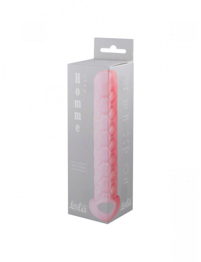 Розовый фаллоудлинитель Homme Long - 15,5 см.