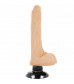 Телесный вибратор на присоске Basecock Realistic Vibrator 2in1 - 18,5 см.