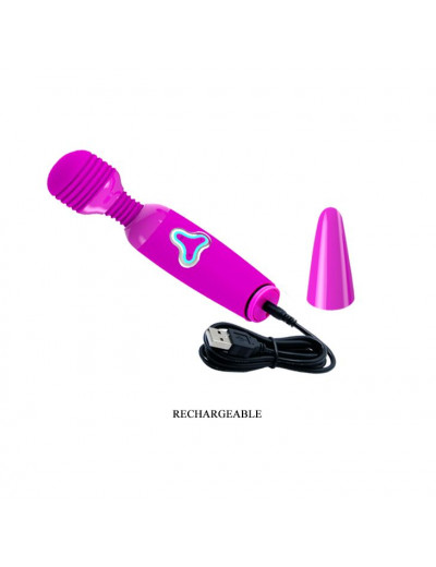 Лиловый вибромассажер Flirtatious Wand - 25 см.