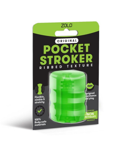 Зеленый портативный мастурбатор Zolo Original Pocket Stroker