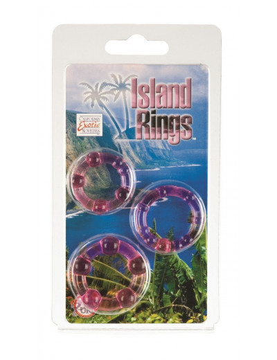 Набор из трех розовых колец разного размера Island Rings
