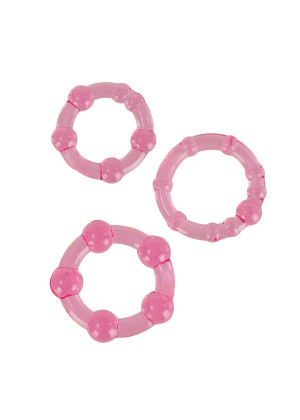 Набор из трех розовых колец разного размера Island Rings