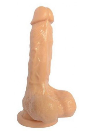 Телесный фаллоимитатор 7 inch Carved Dong - 18 см.