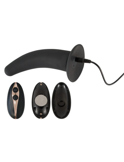 Черный вибрострапон с пультом ДУ RC Vibrating Strap-On - 13 см.