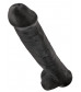 Чёрный фаллоимитатор-гигант 15  Cock with Balls - 40,6 см.