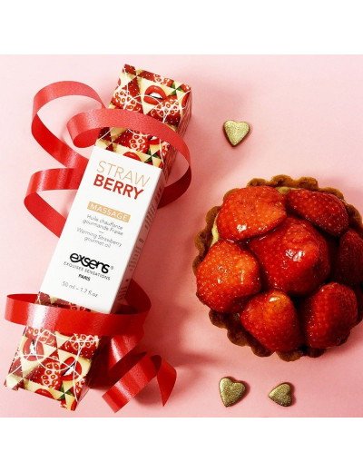 Разогревающее массажное масло  с ароматом клубники Gourmet Strawberry - 50 мл.