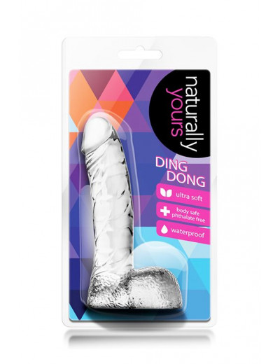 Прозрачный фаллоимитатор Ding Dong - 14 см.