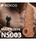 Телесная насадка с бугорками и открытой головкой Nude Sleeve M - 12 см.