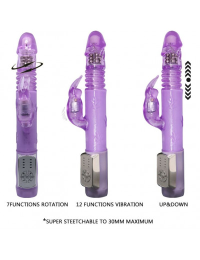 Сиреневый мультифункциональный вибратор Deluxe Dreeam Lover - 26 см.