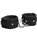 Черные наручники Plush Leather Hand Cuffs