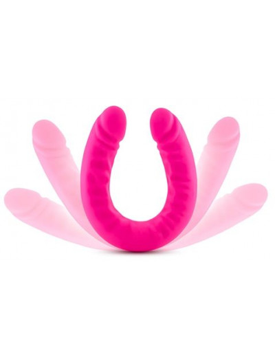 Розовый двусторонний фаллоимитатор 18 inch Silicone Slim Double Dong - 45,7 см.