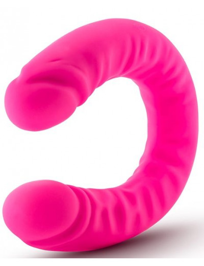 Розовый двусторонний фаллоимитатор 18 inch Silicone Slim Double Dong - 45,7 см.