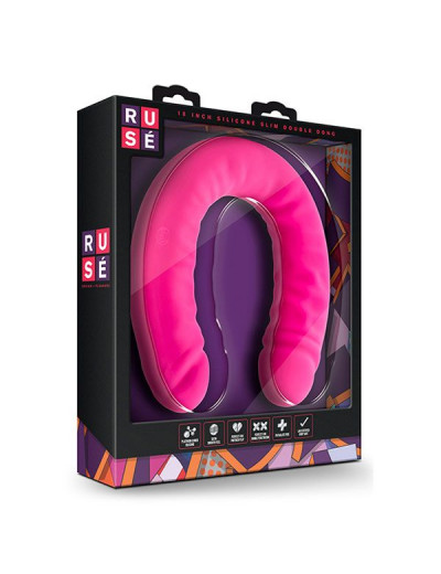 Розовый двусторонний фаллоимитатор 18 inch Silicone Slim Double Dong - 45,7 см.