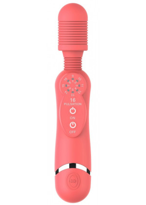 Розовый универсальный массажер Silicone Massage Wand - 20 см.