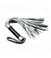 Серебристая плетка Struggle My Flogger с черной ручкой - 45 см.