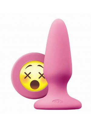 Розовая силиконовая пробка среднего размера Emoji WTF - 10,2 см. 