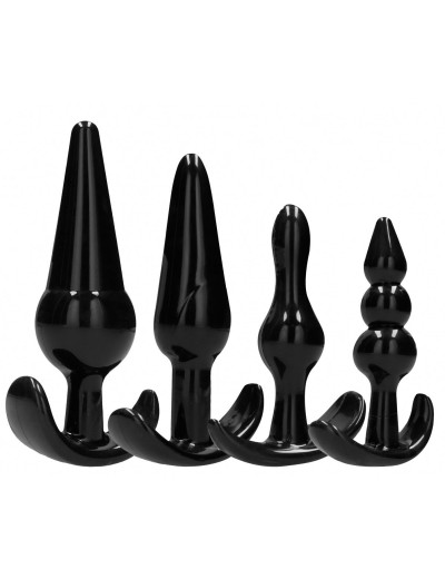 Набор из 4 черных анальных пробок N80 4-Piece Butt Plug Set